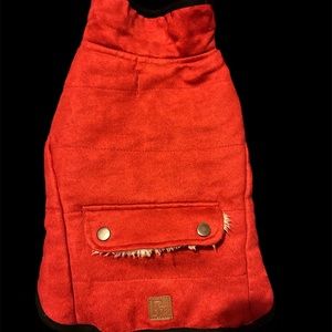 Friends Forever by JLA Pets Red Dog Coat with Sherpa Lining - Size Medium